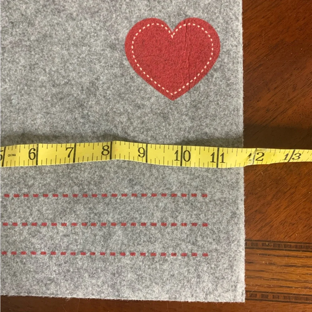 NWOT Material Felt Large Envelope with Heart Print